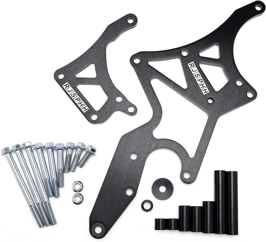 LS Engine Serpentine Bracket Alternator & Power Steering Pump Swap Conversion for Chevrolet LS1 LS2 LS3 LS6 LS7 Engines, 4.8L, 5.3L, 6.0L, 6.2L Truck & SUV Engines (Black)