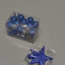 25 Pcs Mini Christmas Ornaments Set 0.79 Inch Glitter Christmas Ball Tree Topper Star Hanging Ornaments for Party Decoration(Blue)