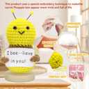 3PC Mini Funny Positive Potato, 3 inch Knitted Doll with Positive Card for Cheer Up Gifts and Party Decorations, Cute Positive Crochet Doll for Birthday Gifts (Coffee Bean+ Coffee Cup+ bee)