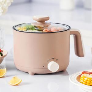 Hot Pot Electric 1.5L, Portable Ramen Non-Stick Cooker for Noodles, Soup, Oatmeal, Ramen Pot with Boil Dry Protection for Dorm, Office, Travel