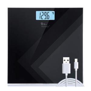 Himaly Digital Body Weight Scale, USB Rechargeable Bathroom Scale with Step-On Technology, Back Light Display, Digital Weight Scale, 400Ibs/180kg Capacity, 6mm Tempered Glass