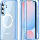 Temdan for Samsung Galaxy S24 FE Case, [Built-in Glass Screen Protector][Compatible with Magsafe][Full Body Shockproof][Work with Fingerprint ID] Heavy Duty Protection Phone Case for S24 FE 6.7"
