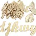 3 Inch 284 Pieces Wooden Letters Unfinished Wood Letters for Crafts Cursive Alphabets with Extras
