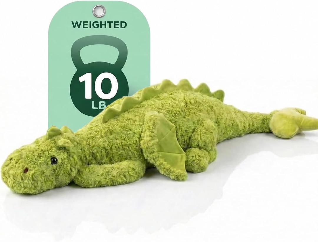 Weighted Dragon Plush, 10lbs Heavy Stuffed Animals for Adults and Kids, 35.4" Large Soft Dragon Weighted Stuffed Animal, Sensory Calming Companion for Bedtime & Relaxation