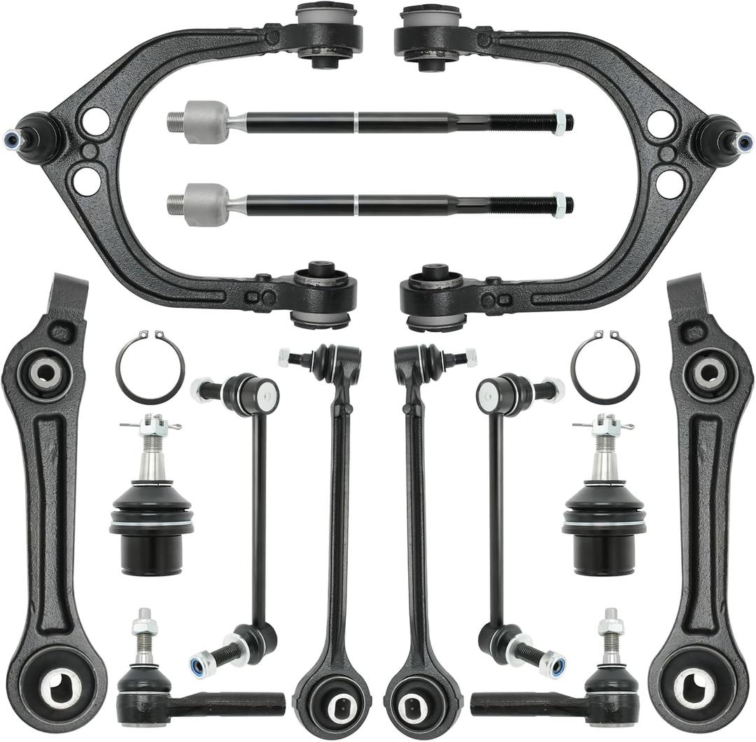 14PCS Front Control Arms w/Ball Joints, Tie Rod Ends Sway Bar End Link | Suspension Kit for Chrysler 300 Dodge Challenger Charger Magnum 2005-2010 2WD RWD Replaces K620177 K620178 K620258