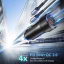 USB C Car Charger for iPhone 16, 36W 2 Pack Fast Charging Car Charger Adapter with PD&QC3.0 for iPhone 16 15 14 13, Galaxy S24/S23/S22, iPad Pro/Mini/Air, Google Pixel 6/5/4-6FT USB C-C Nylon Cable