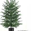 3FT Artificial Norfolk Pine Tree, 1pc Artificial Christmas Tree Faux Potted Plants for Front Porch Christmas Indoor Outdoor Decor