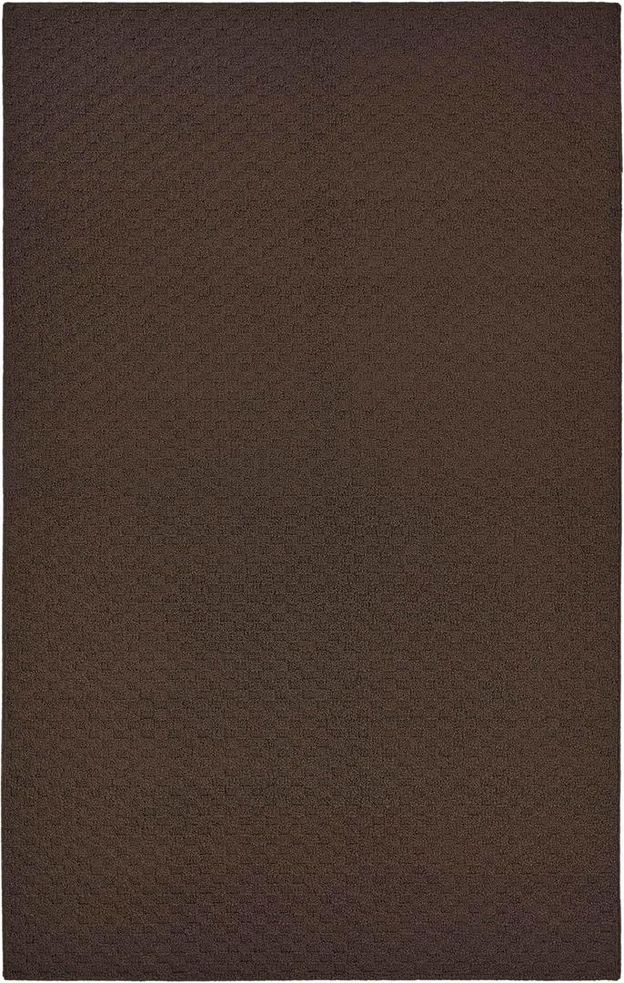 Garland Rug Town Square Brown Mocha 5' x 8' Non Slip Area Rug for Living Rooms & Hallways, Stylish & Durable for High-Traffic Areas
