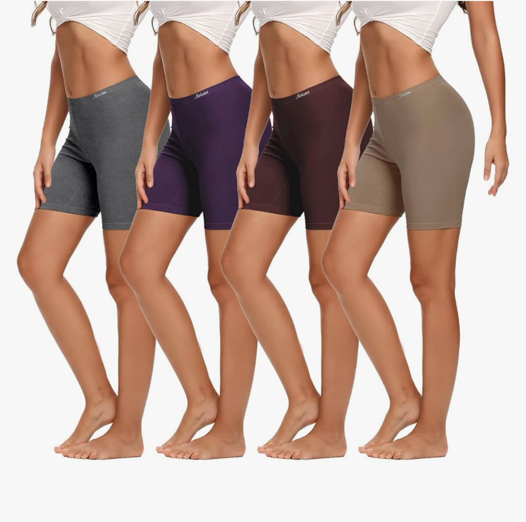 Molasus Womens Cotton Boxer Shorts Underwear Anti Chafing Bike Shorts(Regular & Plus Size) L