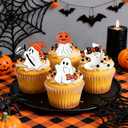 Halloween Napkin Rings Set of 8, Spooky Napkin Ring Holders Pumpkin Witch Hat Ghost Alloy Napkin Ring Buckle for Halloween Party Kitchen Dinner Table Decorations