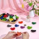 80 Pcs 10 Colors Heart Shaped Rattan Ball, 1.5 Inch Heart Decorative Wicker Balls Mini Hanging Balls Ornaments DIY Craft Vase Filler for Christmas, Birthday, Wedding, Party Decorations