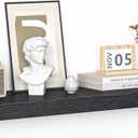 Floating Shelves - 10.3 Inch Deep Wall Shelf for Decor & Storage - Wall Mounted Display Shelving with Invisible Heavy-Duty Metal Bracket - 36" W x 10.3" D x 1.8" H - Set of 1 - Rustic Black