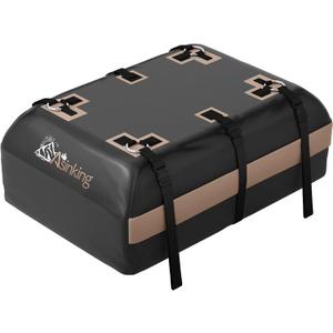 Asinking Car Rooftop Cargo Carrier Bag, 15 Cubic Feet Waterproof Roof Cargo Bag for Sedan SUV Minivan, Fit Vehicles with/Without Roof Rack, Sidebars & Crossbars - Max Size 44" L x34 W x17 H