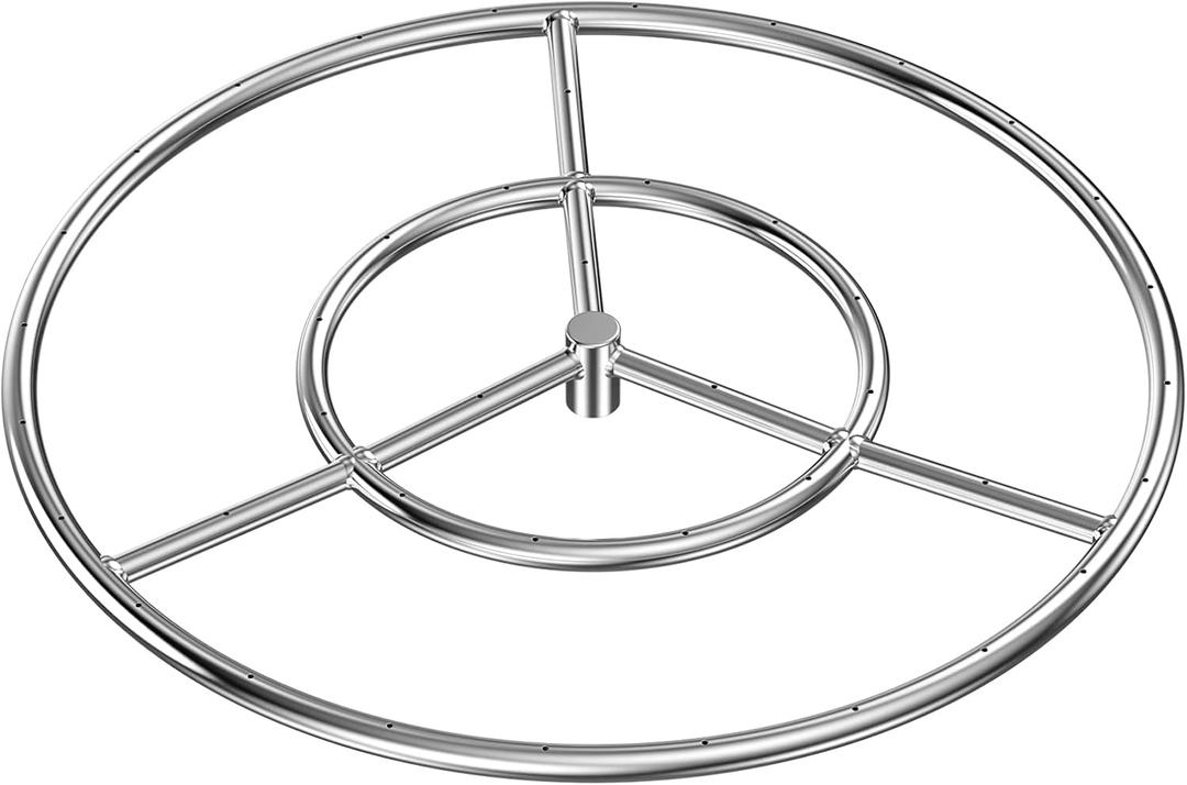 Skyflame 24-Inch Round Fire Pit Burner Ring, 304 Stainless Steel