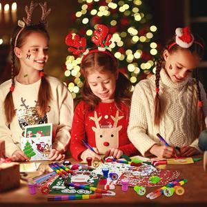 Cinrobiye 72 Pieces Merry Christmas Party Favors Max Holiday Coloring Books Tattoo DIY Sticker Stampers Class Reward Prizes for Christmas Holiday Winter Party Supplies