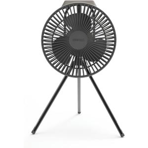 Claymore V600+ Rechargeable Camping Fan(Warm Grey)  7,800mAh Battery Operated Portable Fan for Indoor & Outdoor Use, 4-Speed Quiet Air Circulator, USBC Charging, Timer, Carry Pouch Included