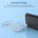2 x Clear Dockable Case for Switch 2 with 7.9'' Screen Protector Tempered Glass Protective Case Cover fit 2025 Console PC Case Soft TPU Grip Cover for JoyCons Anti-Scratch Shockproof