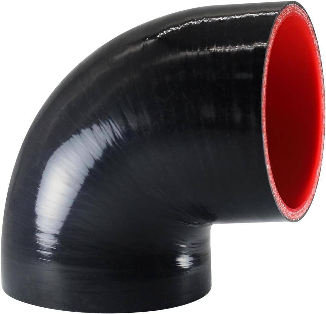90 Degree Elbow ID 4'' (102mm) Silicone Hose Coupler, Reinforced 4-layer Wall 5MM for Cold Air Intake, Turbo, Intercooler, 4leg Length(102mm) Automotive Radiator Hose