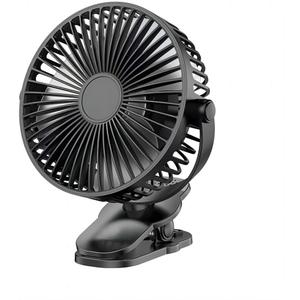 Compact Clip on Fan Battery Operated, 5000mAh 6 Inches Portable Personal Fan for Outdoors, Baby Stroller,Car Seat,Gym - Black