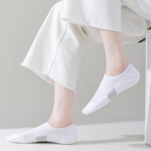 JORMATT No Show Socks Womens Cushioned Low Cut Athletic Liner for Sneakers Ankle Invisible Running Socks Non Slip ,4pct 6-10