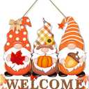 Fall Welcome Door Sign Decor, Gnomes Fall Hanging Sign Thanksgiving Wooden Signs Decorative Wall Plaque, Rustic Front Door Yard Farmhouse Home Autumn Harvest Decorations
