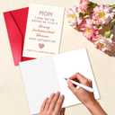 3 x Mother's Day Card for Mom from Daughter, Heartfelt Greeting Card with Red Pearlescent Envelope, Blank Inside, 8" x 5.3" (#029)
