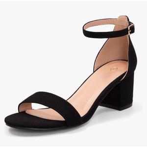 mysoft Women's Chunky Low Heels Open Toe Block Heeled Dress Ankle Strap Pump Wedding Sandals Size 8