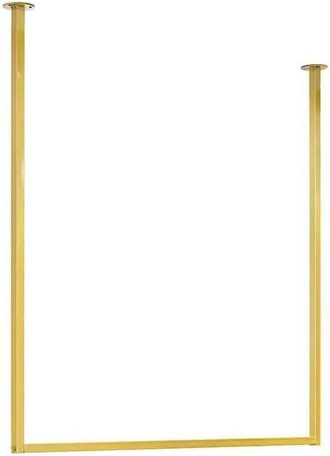 Golden Clothing Store Simple Wall Mounted Metal Display Rack, Window Ceiling Hanging Garment Racks, U-shaped Shelf, Wedding Dress Organization, Home Clothes Rod Storage Towel Rack (39" L)