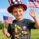 Kids4ever Boys T-Shirts Cotton Alphabet Truck Pattern Short Sleeve Toddler Tee Shirt for 2-6 Years Old (4th of July-1)