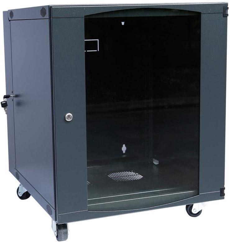 12U Wall Mount Network Server Cabinet Rack Enclosure Glass Door Lock 600mm Deep (12U)