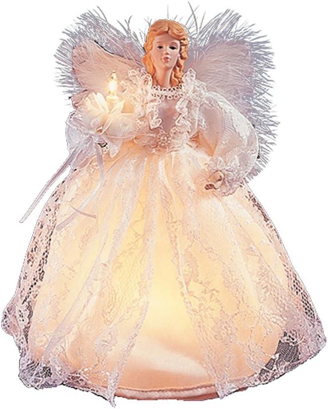 Kurt Adler 10-Light 9-Inch White Angel Treetop