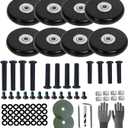 Luggage Suitcase Replacement Wheels 1.97inch(50mm) Diameter 8 Pcs 0.55inch(14mm) Thickness Wheel with 3 Sizes Axle Wear-Resistant Mute Rubber Swivel Caster Repair Kits for Trolley Bag Travel Box