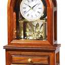 AYRELY Wooden Table Anniversary Clock, Antique Shelf Clocks, Revolving Pendulum Mantel Clocks, Desk Grandfather Clock for Living Room, Home Decor Gift, Large