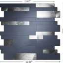 WEIMEISC 10-Sheet Peel and Stick Backsplash Tile, PVC Mixed Metal Stick on Backsplash Tiles for Kitchen (Grey+Frosted Grey)