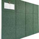 Green Cork Board Alternative | Giant Pin Board Notice Board | Felt Bulletin Board for Office, Home & Classroom | Green Office & School Supplies | Felt Wall Tiles (12-Pack) | Tree