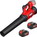 Cordless Leaf Blower, TEENO Electric Leaf Blower with 2 X 4.0AH Batteries, Handheld Leaf Cleaner 6 Speed Mode, 450 CFM/ 130 Mph, Leaf Blowers for Lawn Care, Patio, Blowing Leaves