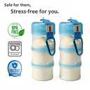 Formula Container to Go Baby Essentials, Stackable Formula Dispenser for Night Feedings, Snacks and More 2 Pack, by KiKo (Blue)