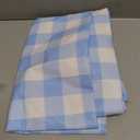 Smiry Rectangle Picnic Table Cloth, Elastic Waterproof Fitted Vinyl Tablecloths, Flannel Backed Buffalo Plaid Table Covers for Dining, Camping, Outdoor (Baby Blue and White, 30" x 60")