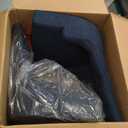 COLAMY Wingback Upholstered Side Dining Room Chairs Set of 2, Fabric Dining Chairs with Tufted Button, Living Room Chairs for Home Kitchen, Blue