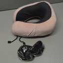 Neck Travel Pillow, Upgraded Memory Foam Pillow for Airplane, Machine Washable, Adjustable Flight Pillow, Suitable for Sleeping Airplane, Car, Office and Home (Pink)