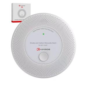KIMROG 10-Year Sealed Battery 2-in-1 Smoke & Carbon Monoxide Detector Alarm | CO & Smoke Alarm Detector with LED Warning Light Indicators & V-0 Flame-Retardant Housing(1-Pack)