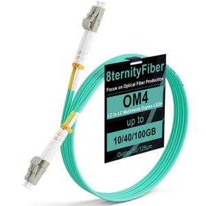 8ternityFiber-LC to LC OM4 0.2M/0.7FT, 10GB/40GB/100GB Multimode Fiber Patch Cable Multimode Duplex 50/125um, Length Options: 0.2m-100m, 2mm LSZH