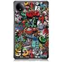 QINOUK Case for Xiaomi Redmi Pad SE 8.7 4G, [Stand Feature] Ultra Thin Smart Cover with Auto Sleep Wake, PU and PC Anti-scratch Protective Case, for Redmi Pad SE 8.7 4G-Doodle