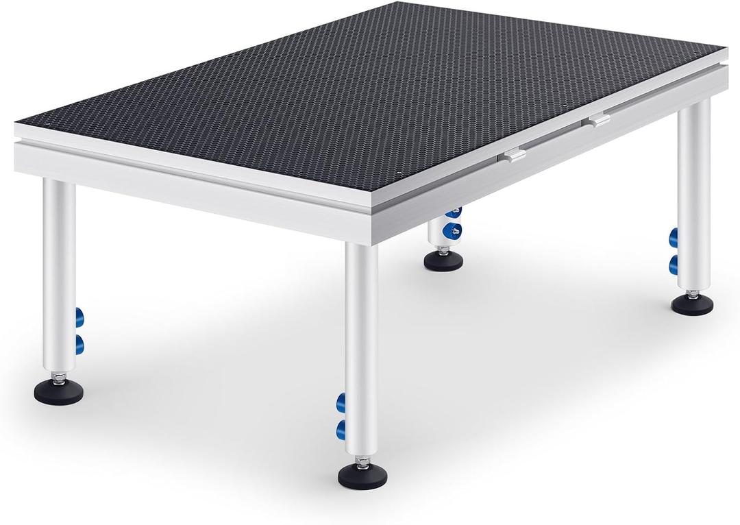 Tandefio Portable Stage with Height Adjustable Riser (24" -40") Platform Modular System Stage Easy to Carry Assemble for Performances at School Auditoriums Concerts Restaurants Bars (1 Pcs,4 x 2 ft)