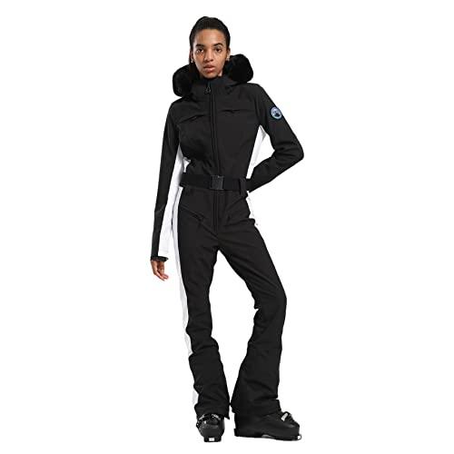 GSOU SNOW Ski Suit Womens One Piece Snowsuit Snowboard Jacket Slim Snow Jumpsuit Ski Outfit Waterproof Windproof for Winter Sports, Medium