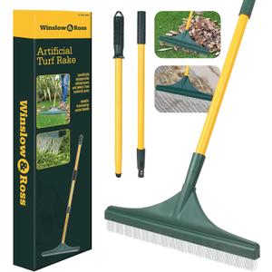 Adjustable Rake for Leaves, Hand Telescopic Leaf rake, 3 Sections 63 in Extra Long-Garden Rake, Carpet rake for Artificial Turf, Patios and Carpets (Light Yellow)