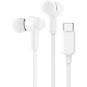 Belkin SoundForm Wired Earbuds with USB-C Connector, in-Ear Earphones w/Microphone - USB-C Headphones for iPhone 17, iPhone 16, iPad mini, Galaxy S25, Google Pixel 9, Android, and More - White