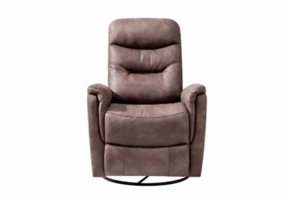 Lakeview Swivel Glider Recliner 30.7L x 37.8D x 41.7H Brown Faux Leather