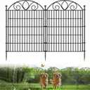 10-Panel No-Dig Tall Garden Fence 34H x 22L Rustproof Metal Dog Fence, Decorative Yard & Garden Animal Barrier, Easy Install Outdoor Pet & Flower Bed Border, Temporary Fence