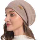 Slouchy Knit Beanie Hats for Women Winter Warm Cashmere Knitted Wool Hats Soft Ski Cap Ladies Beanies Chemo Hat